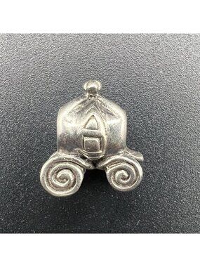 Disney Sterling Silver Cinderella Carriage Charm Bead 925 2.99g Princess